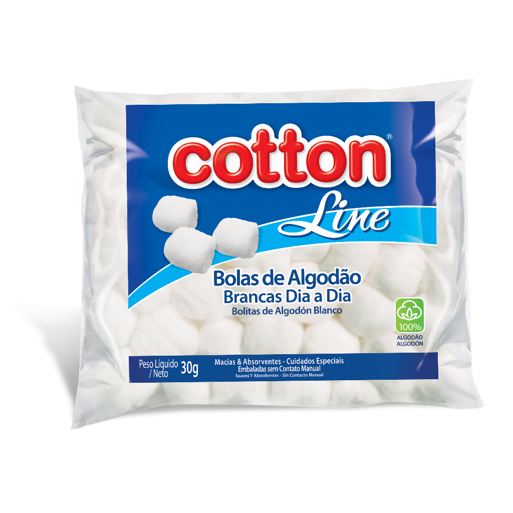 Bolas De Algodão Cotton Line - Kit c/80 - 30g