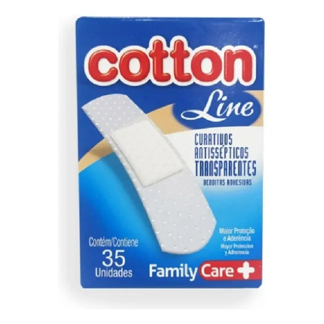 Curativos Antisséptico Transparentes Cotton Line 35 Unidades Nome Do Desenho Transparente