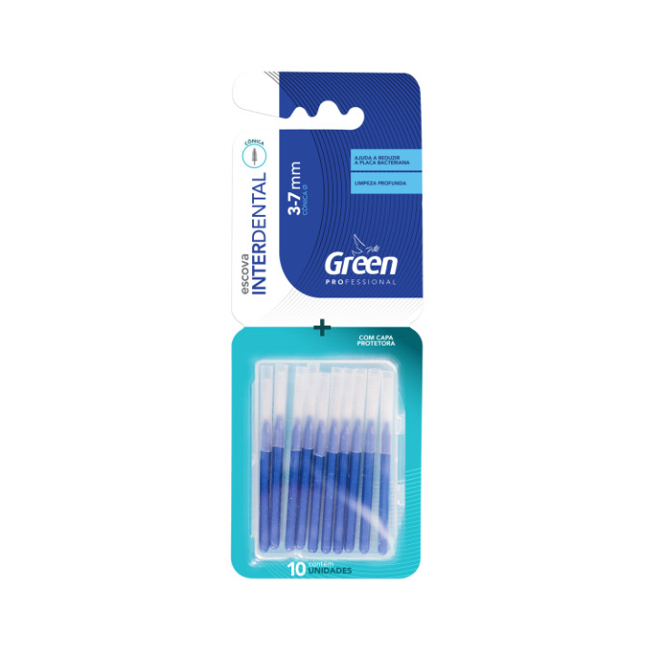 Green Interdental Pró Cônica 3-7mm Cabo Reto