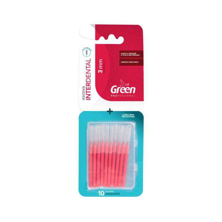 Green Interdental Pró Cilíndrica 3mm Cabo Reto