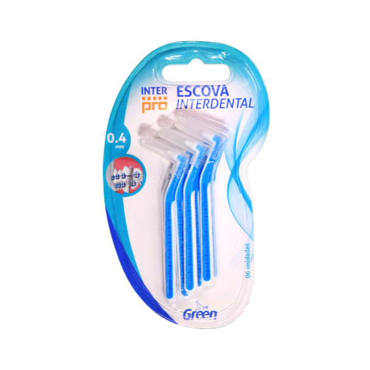 Green Interdental Pró Cabo Curvo - Azul