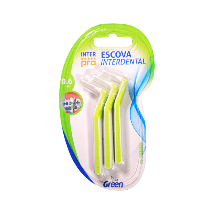 Green Interdental Pró Cabo Curvo - Verde