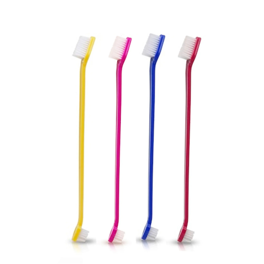 1  Escova De Dente Cachorro Pet Para Cães E Gatos Cabo Longo Produto Bom ✿ Green ✿