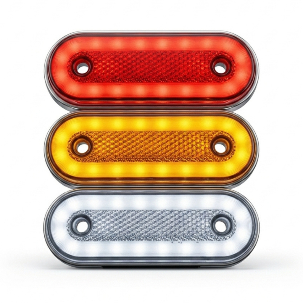 Lanterna Lateral LED Carreta Reboque Caminhão Bau Facchini Strobo Sinalizaçao