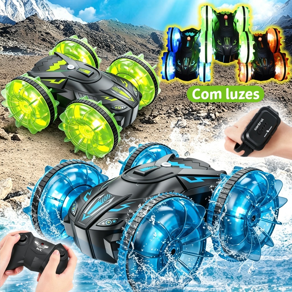 360° Gesto Deformação Twist Climbing Car Toy Carrinho 4wd Controle Remoto Carro Brinquedo Acrobático Anfíbio