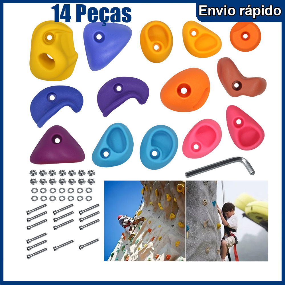 Kit 14 escalada em rocha Brinquedos Agarras Pequenas para Escalada