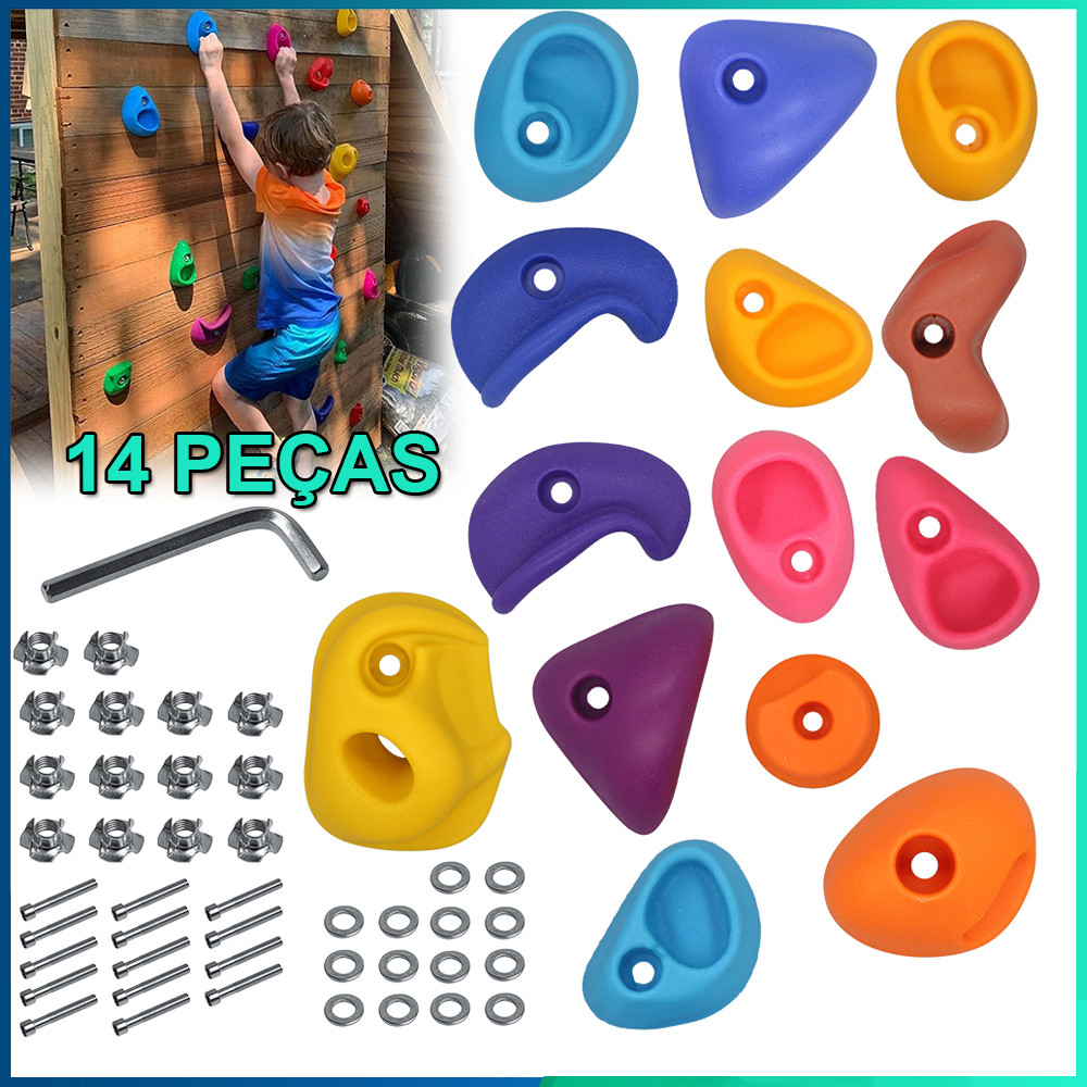 14 peças Agarras de Escalada Infantil/Adulto Clinicas/Quartos Parede de Escalada Brinquedos