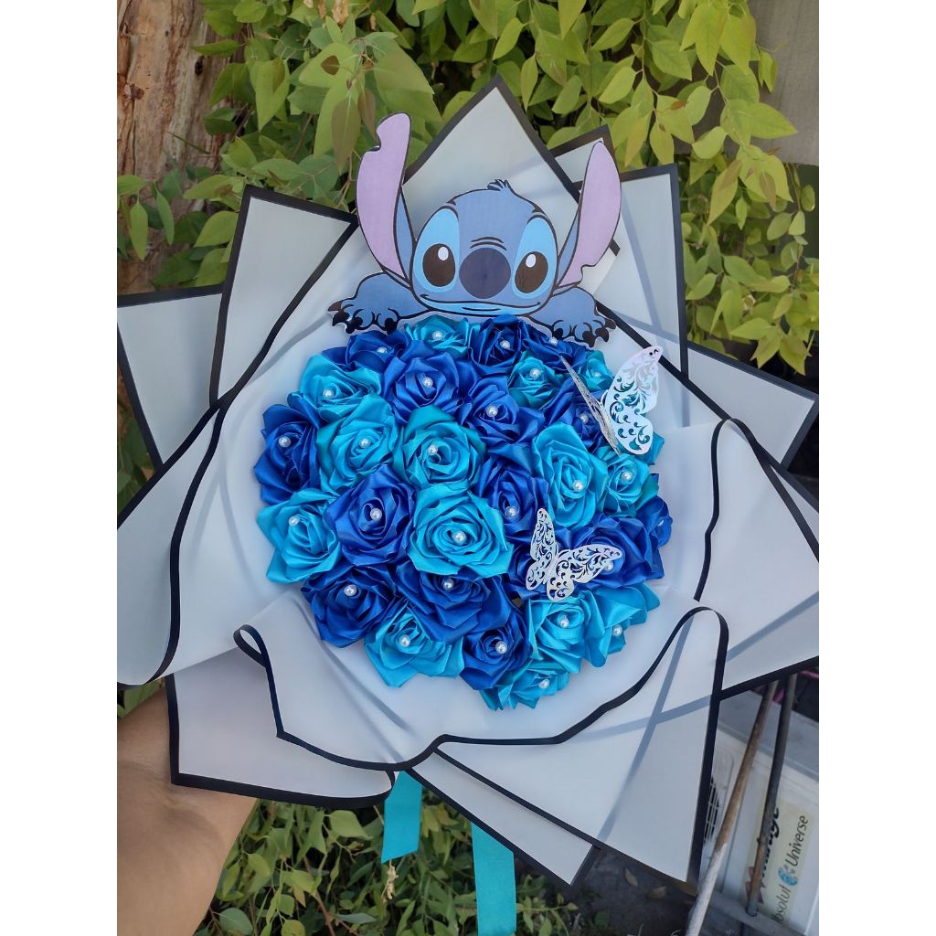BUQUE ROSAS ETERNAS DO STITCH - VARIAS OPÇOES - MONTADO