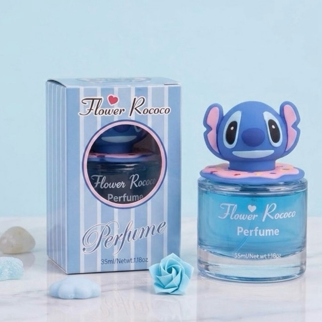 Perfume Stitch Flower Rococo 35ml Infantil ou Kit Perfume com Gloss Labial, Presente dia das crianças
