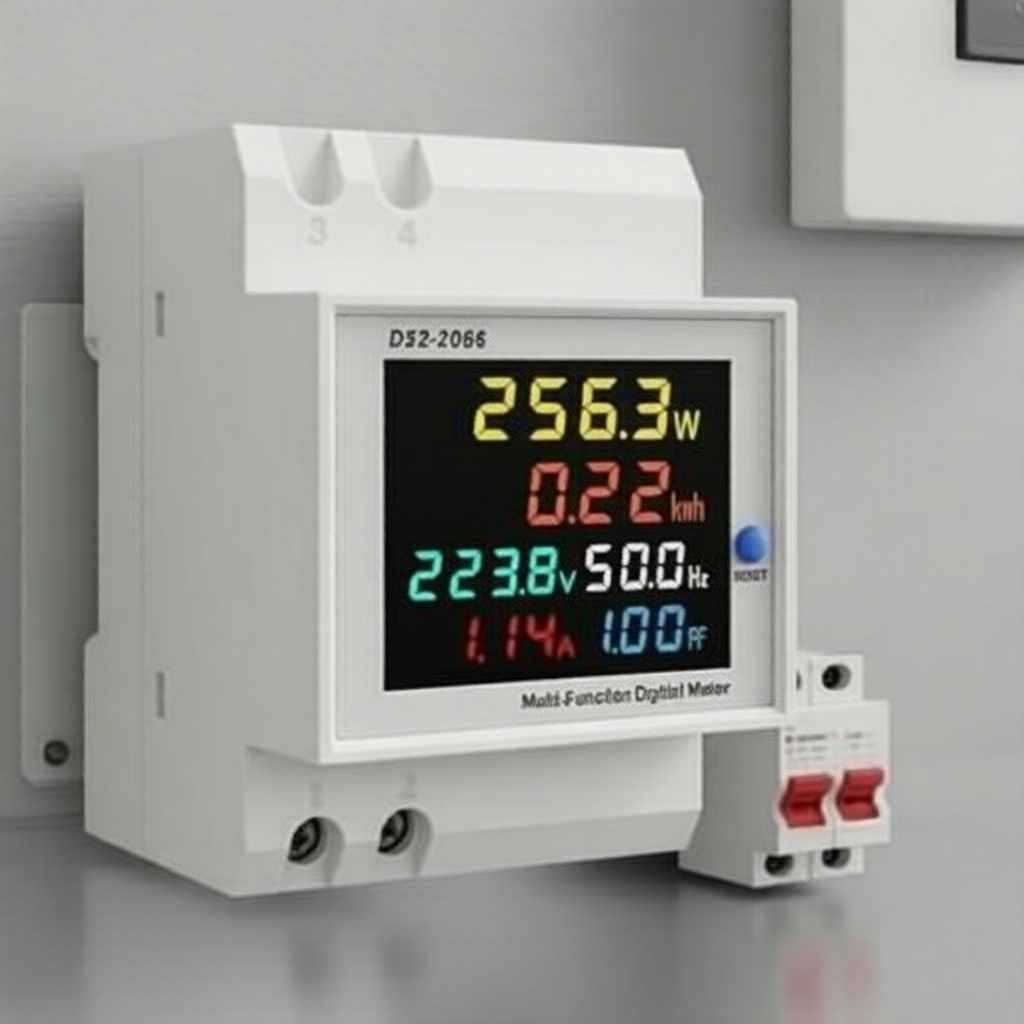 Monitor de Energia CA Din Rail 6 em 1 110V-380V Tuya Dispositivo de Segurança de Medidor Inteligente D52-2066