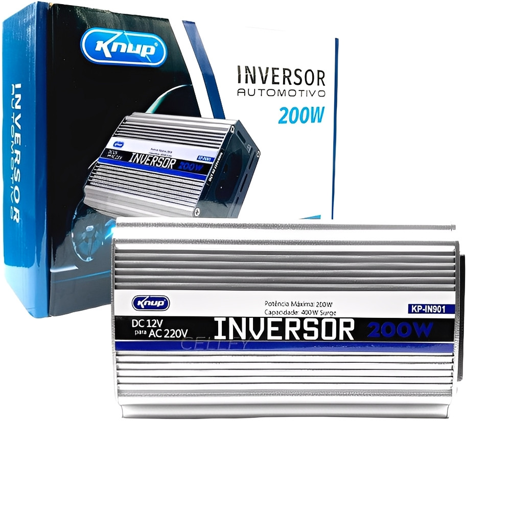 Inversor 200W Veicular Conversor 220V 60Hz Tomada USB Onda Senoidal Modificada para Carro Caminhão Ônibus Trailer Etc