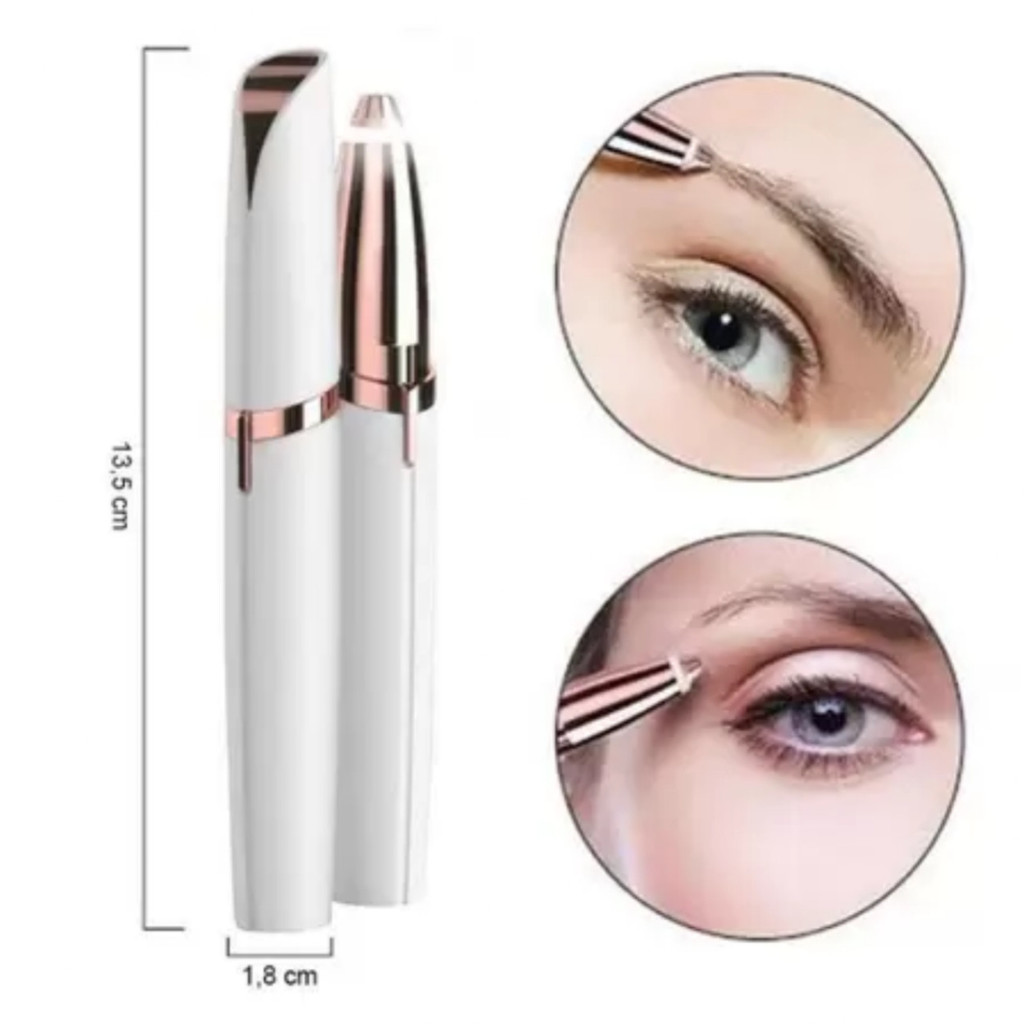 Caneta Depiladora Sobrancelha Elétrica Recarregável USB Aparador Removedor de Pelos Facial Portátil