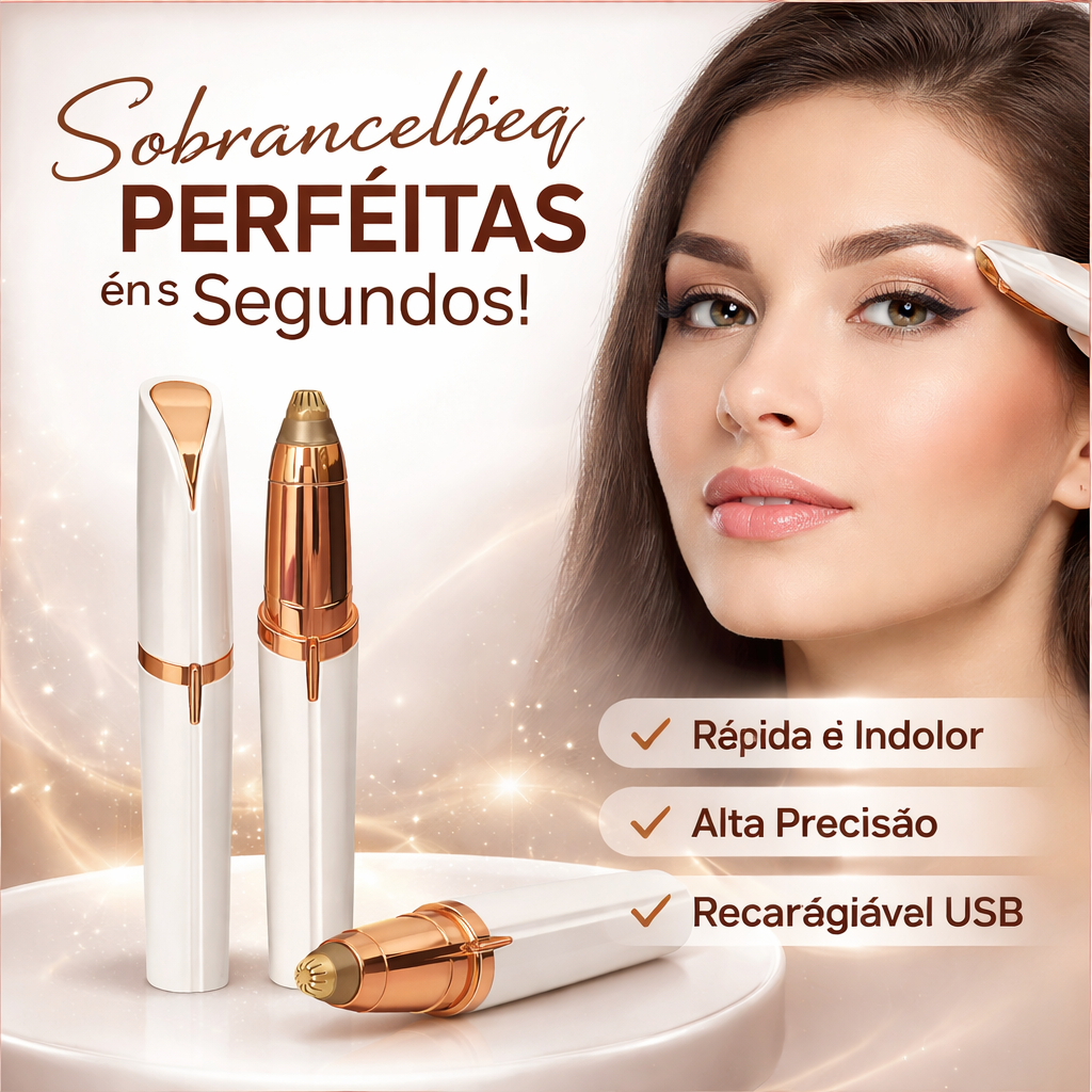 Caneta Aparador Depilador Facial de Sobrancelha e buço Elétrico LED Indolor Recarregável Feminino
