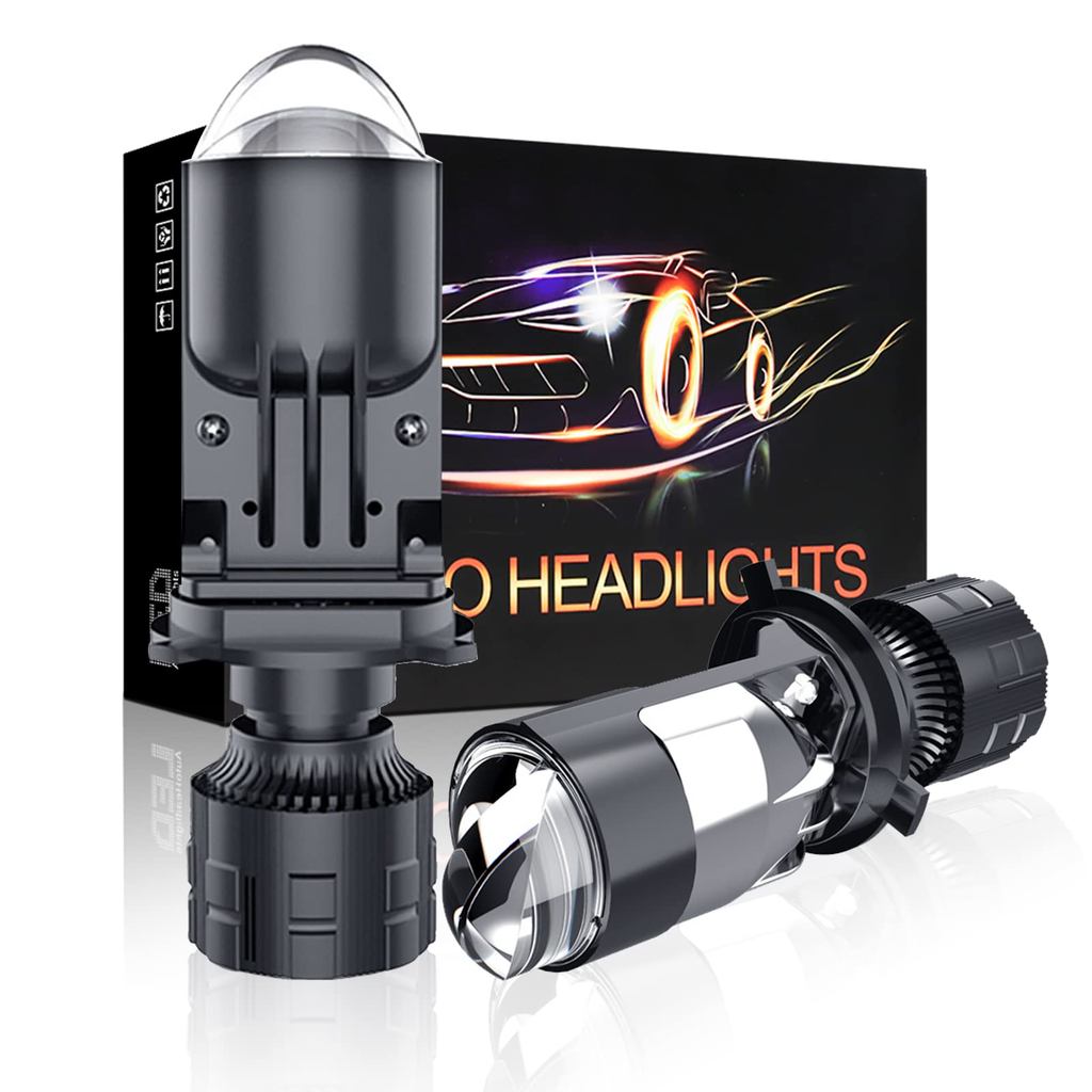 2 Pçs 30000lm 120w H4 LED Projetor Mini Lente Carro H4 Farol Kit Conversão Feixe Alto Baixo 6000K Turbo Ventilador