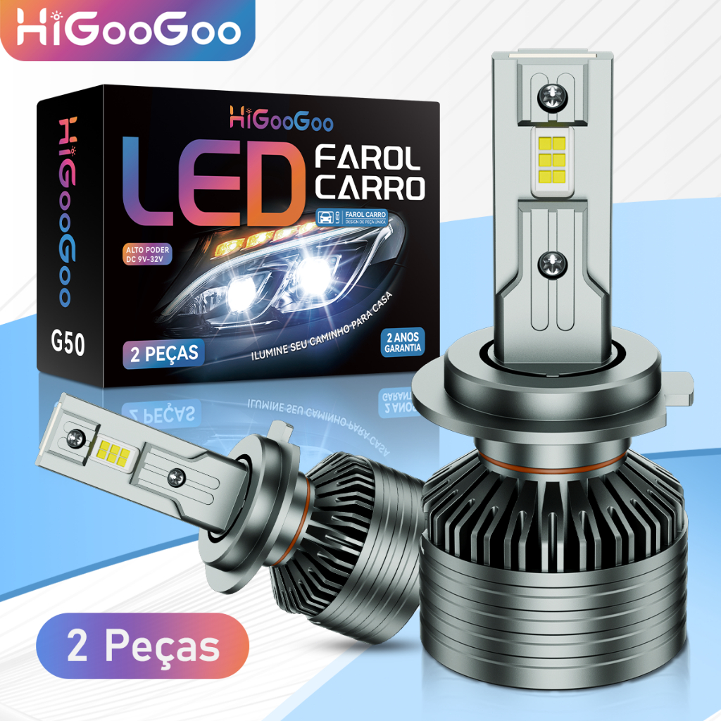 HiGooGoo G50 30000LM LED Luzes De Nevoeiro Do Carro H1 H3 H4 H7 H11 H27 9005 9006 Farol De Led Para Carro Lâmpada 150W