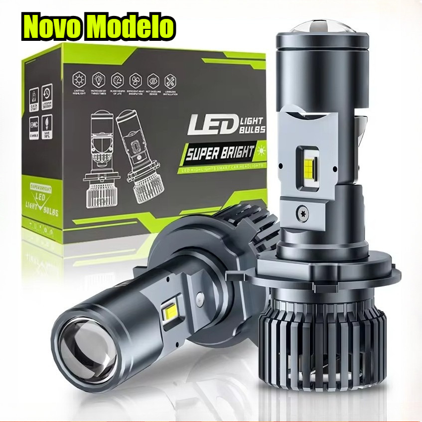 Par Ultra Led Lâmpada Super Led H4 Mini Projetor LED 200w 30000lm Carros Motos Alto Brilho Fácil Instalação