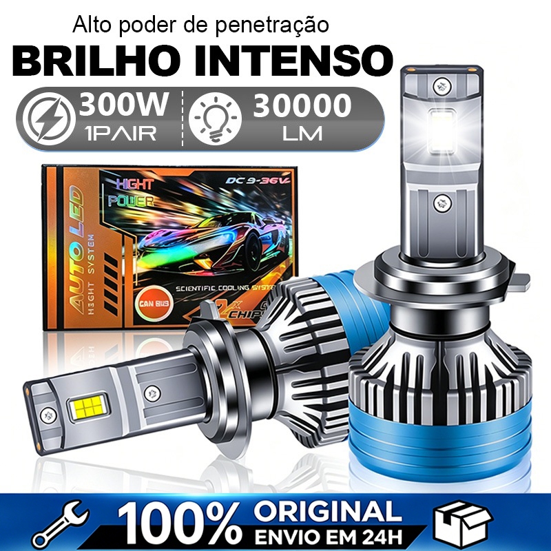 Par de Super Led Lâmpadas Para Farol de carro 30000LM Brilho Lúmen,150W 6000K, H1 H3 H11 HB3/9005 HB4/9006