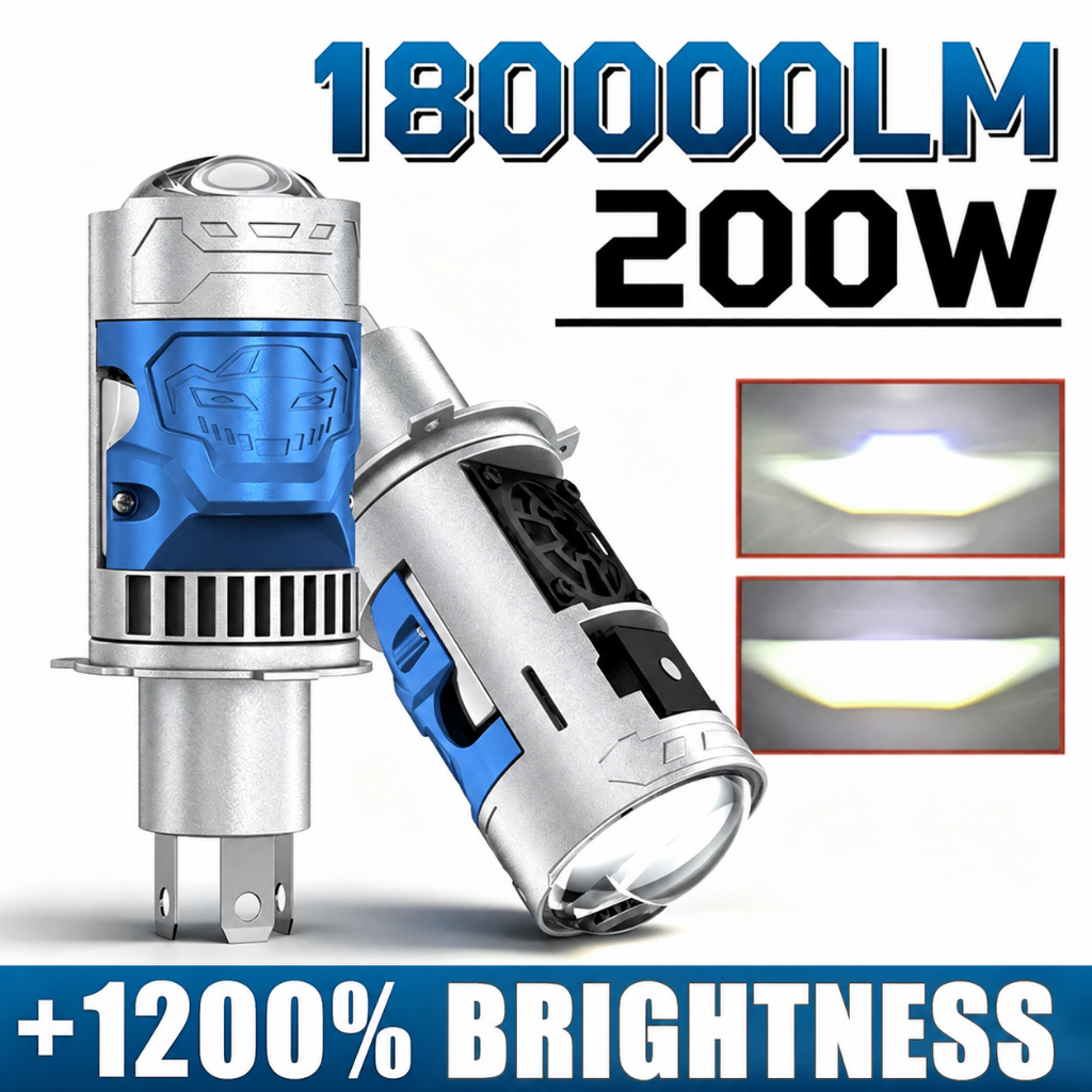 2pcs H4 LED Farol Lâmpada Lente Do Projetor CANBUS 200W 180000LM Super Bright 6500K Turbo Fan Car Light 9003/HB2 Para Ca
