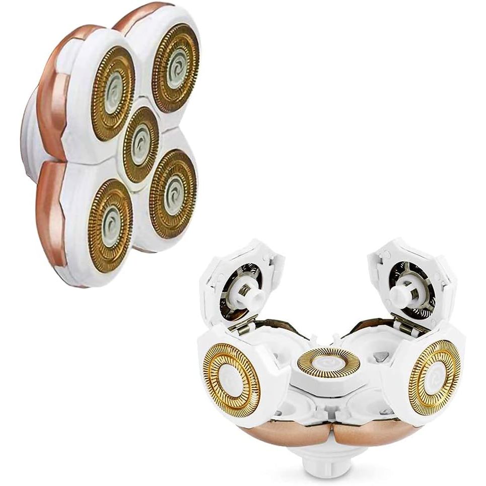 Women's Electric Shaver Replacement Heads : 5 Legs Hair Removal Razor Replacement Heads 4D Floating Heads Replacement Bl
