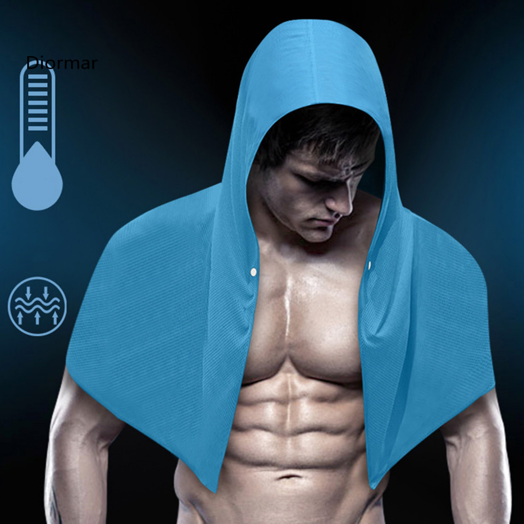 Uv Protection Towel Quick Dry Cooling Hoodie Breathable Sweat-absorbent Sports Running Hooded for Outdoor Exercise and T