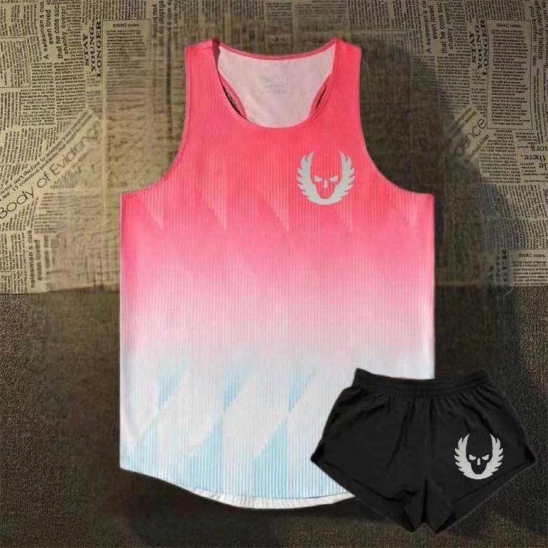 [Popular] Sports Track and Field Training Set Men and Women Running Exercise Vest Shorts NAPs