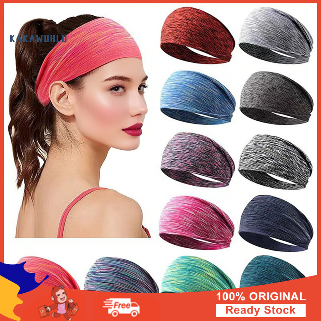 Stretchy Fitness Headband Durable Exercise Women’s Non-slip Sweat Headbands for Workout Yoga Running – Moisture-wick