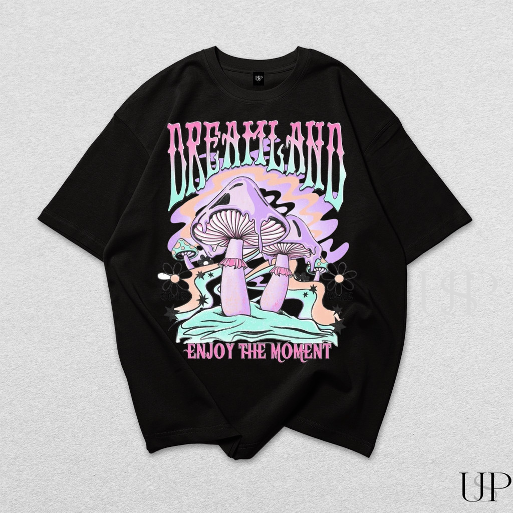 Camiseta Camisa Dreamland Enjoy The Moment Cogumelo Colorido 100% Algodão Cores Envio Imediato