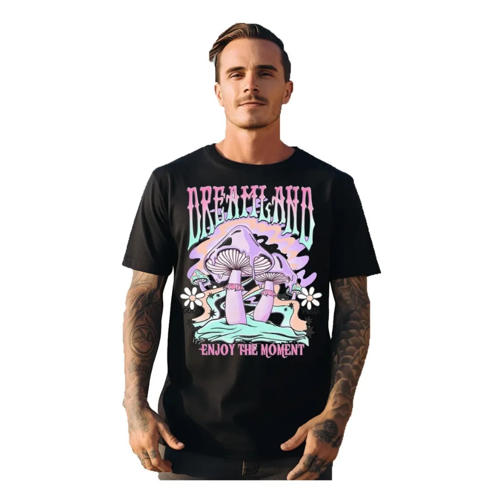 Camiseta Premium Com Estampa Dreamland Enjoy The Moment