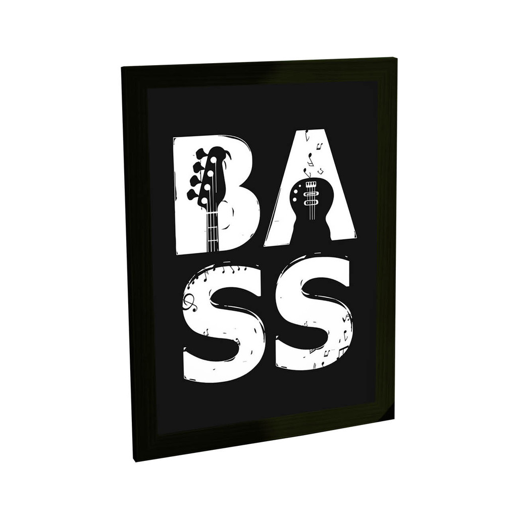 Quadro Decorativo Baixo Bass Instrumento Banda De Rock Decoração