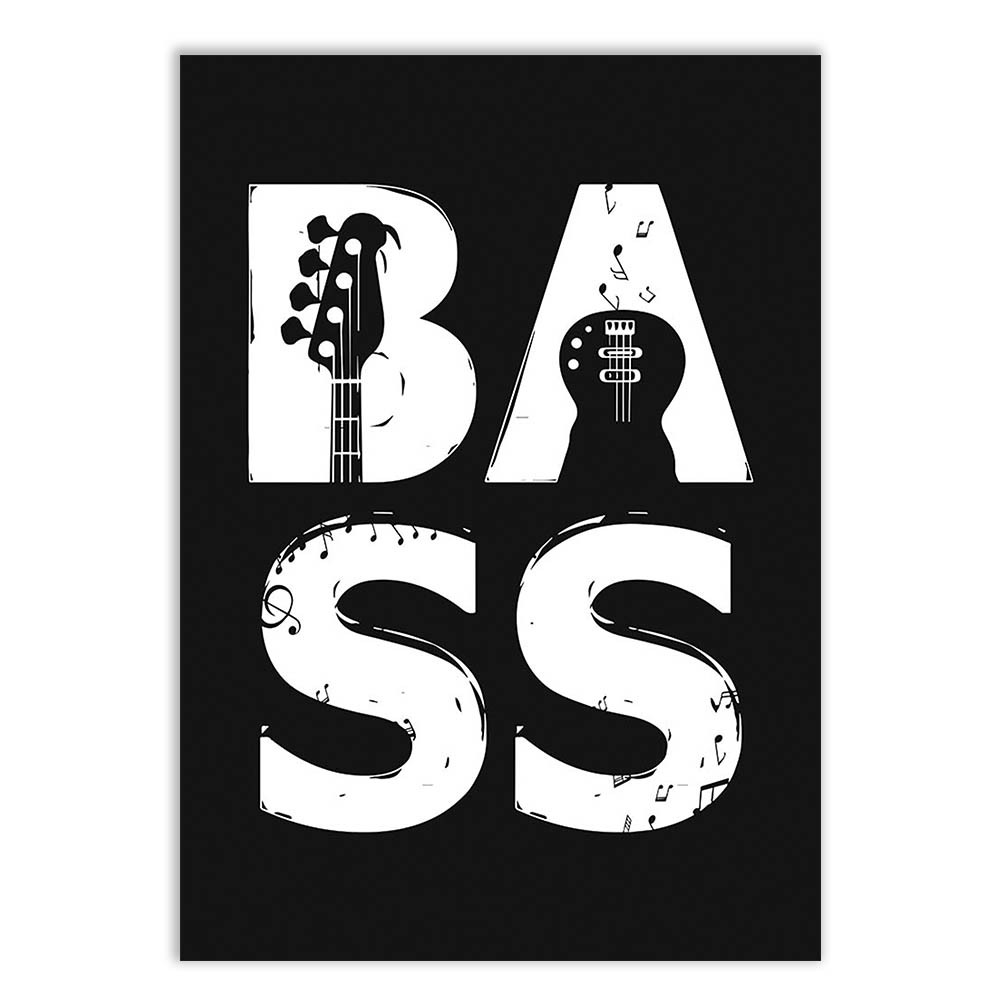 Placa Decorativa Baixo Bass Instrumento Banda De Rock Decoração