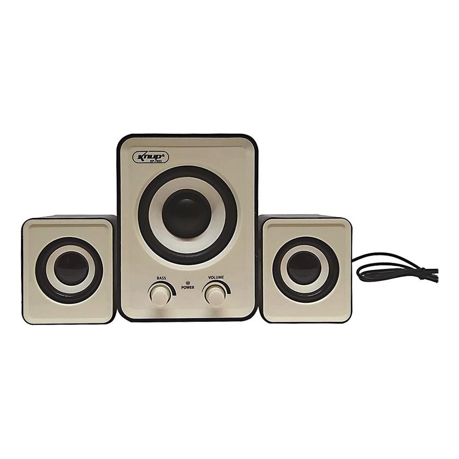 Caixa De Som Subwoofer Pc 2.1 Controle Bass 6w Botão On/off