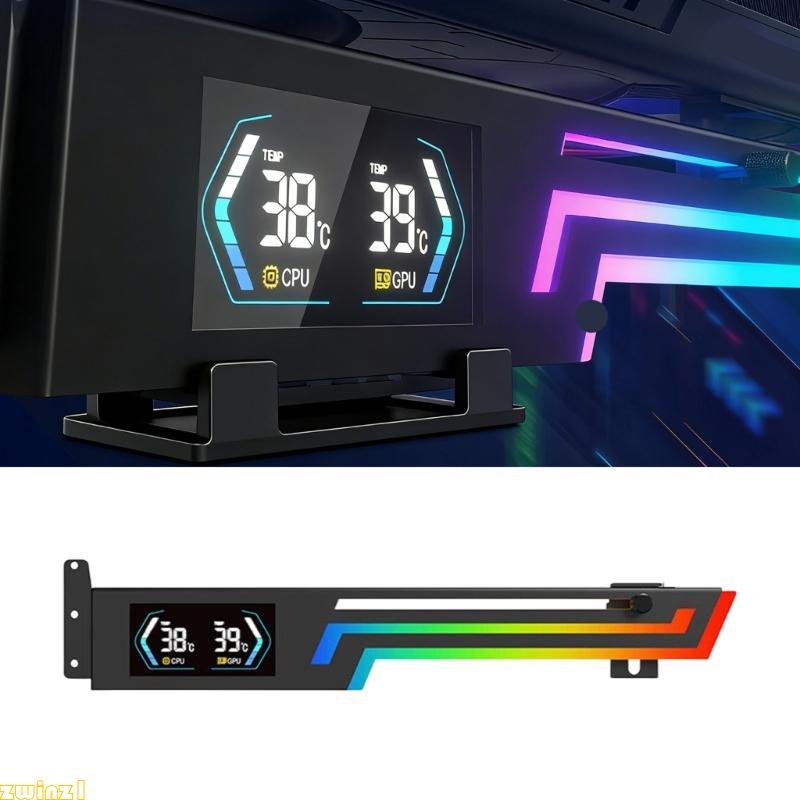 zwinz1 ARGB GPU Suportes CPU Display Temperatura Placa Gráfica Suporte AntiSag