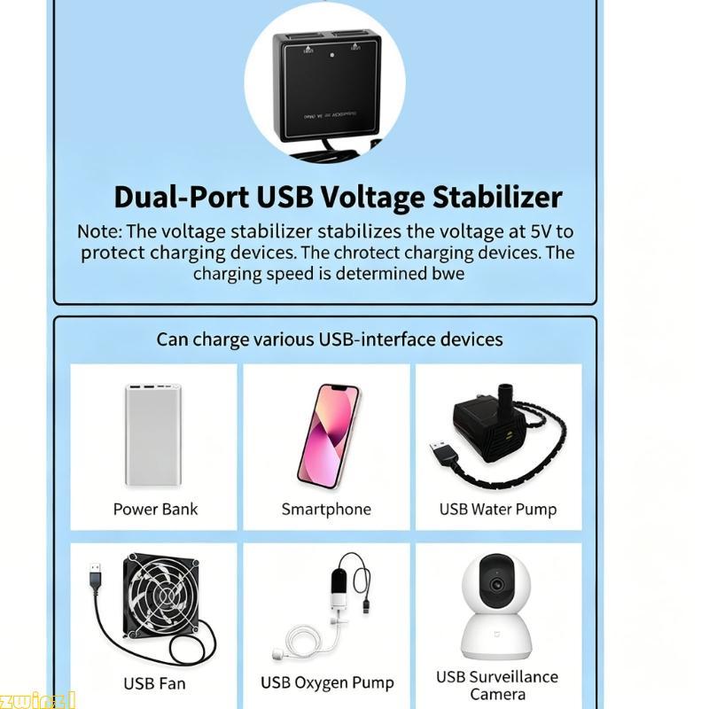 zwinz1 Módulo De Carregamento USB Duplo 5V Com Cabo De 20 Cm Controlador Solar