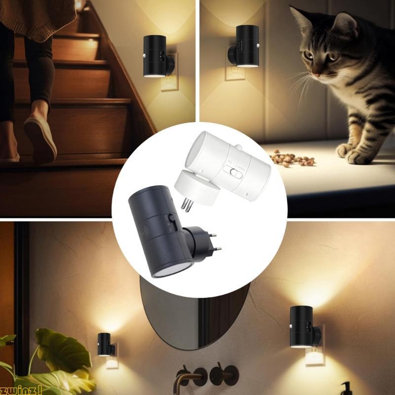 zwinz1 Luz Noturna Com Sensor De Movimento Inteligente Brilho Ajustável E Design Giratório Para Quarto , Corredor , Kitc