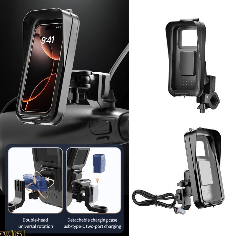 zwinz1 Suporte Para Telefone Motocicleta Carregadores À Prova D Carregamento Rápido USB
