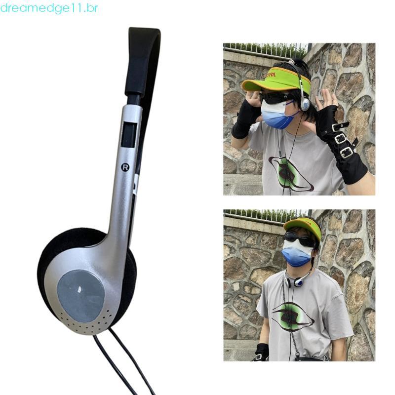 dreamedge11 Fone Ouvido Música Mp3 Retro Sentimentos Portátil Voz Fio Pequenos Fones Esportes Foto Adereços