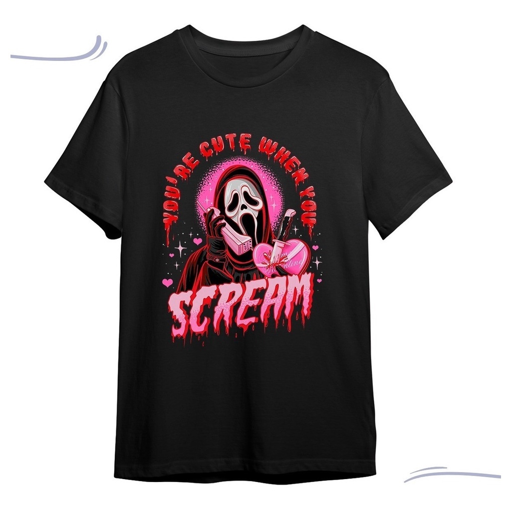 Camiseta Basica Panico Filme Terror Scream Unissex Horror Camisa 100% Algodão Alta Qualidade