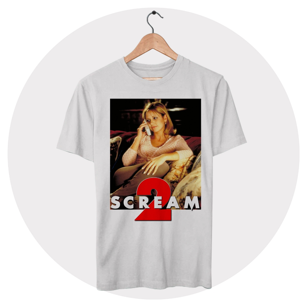 Camiseta Filme Pânico 2 (Scream 2) Sarah Michelle Gellar (Cici Cooper)