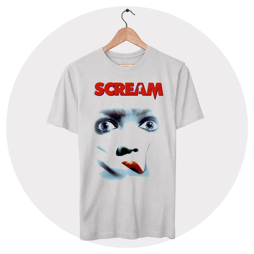 Camiseta Personalizada Filme Pânico (Scream) Poster Branco