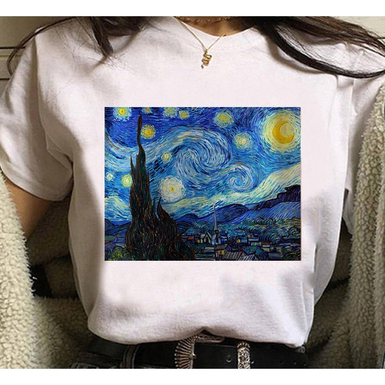 unissex Camisetas Vincent Van Gogh Camisa Arte Unissex Blusa ALGODAO Confort
