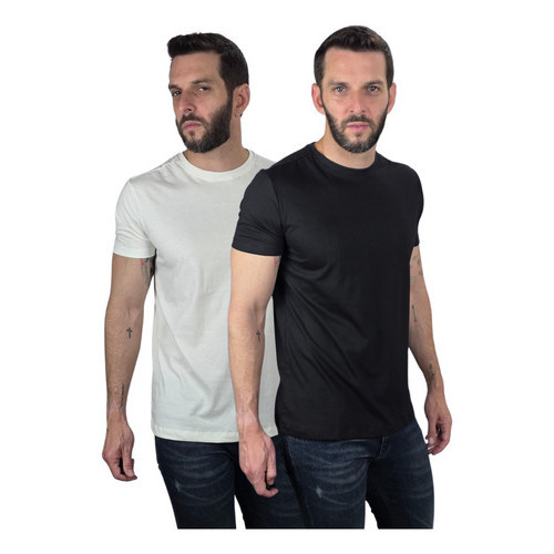 Kit 2 Camisetas Básicas Minimalista 100% Algodão Confort