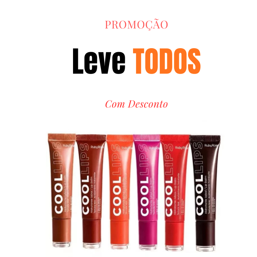 Hidratante Labial Cool Lips Ruby Rose Boca Hidratada E Com Cor Oleo de jojoba Vitamina E Oleo de abacate
