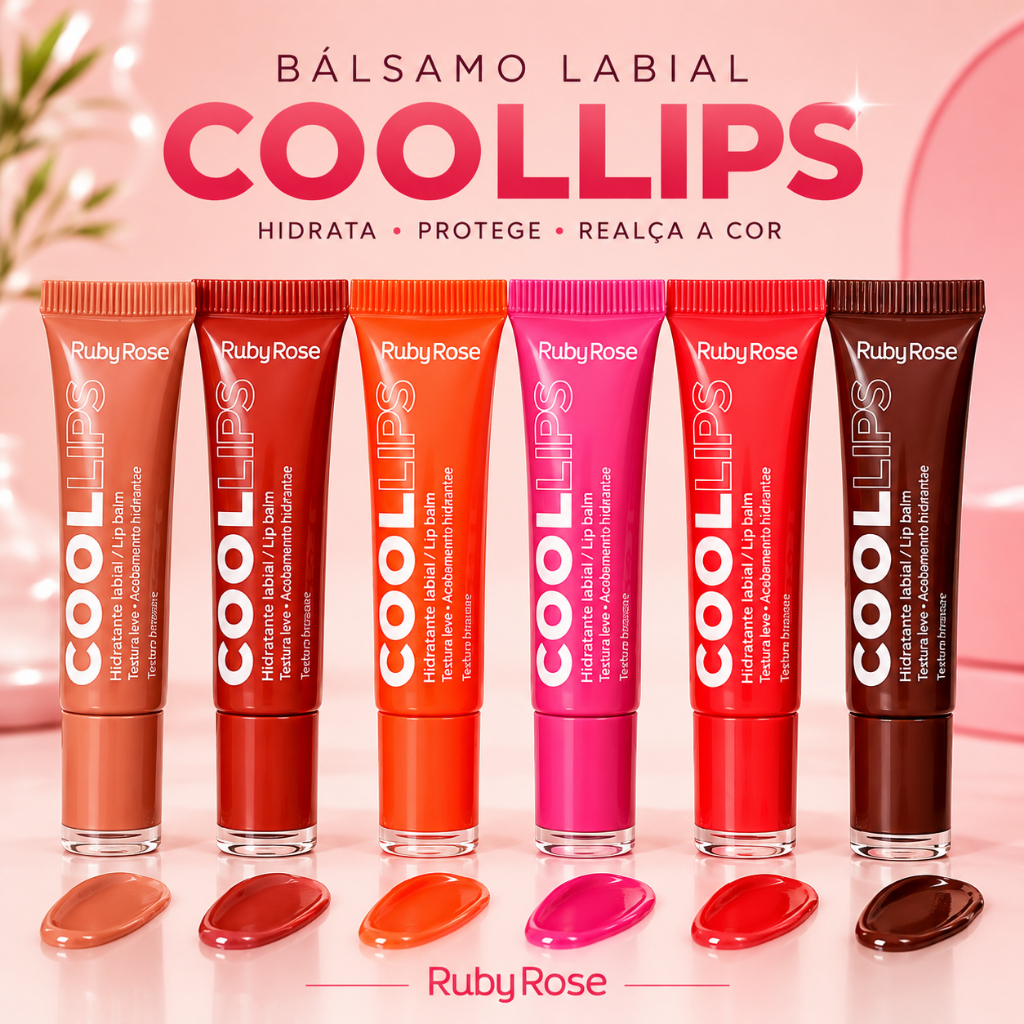 HIDRATANTE LABIAL RUBY ROSE Cool Lips Proteção e Maciez