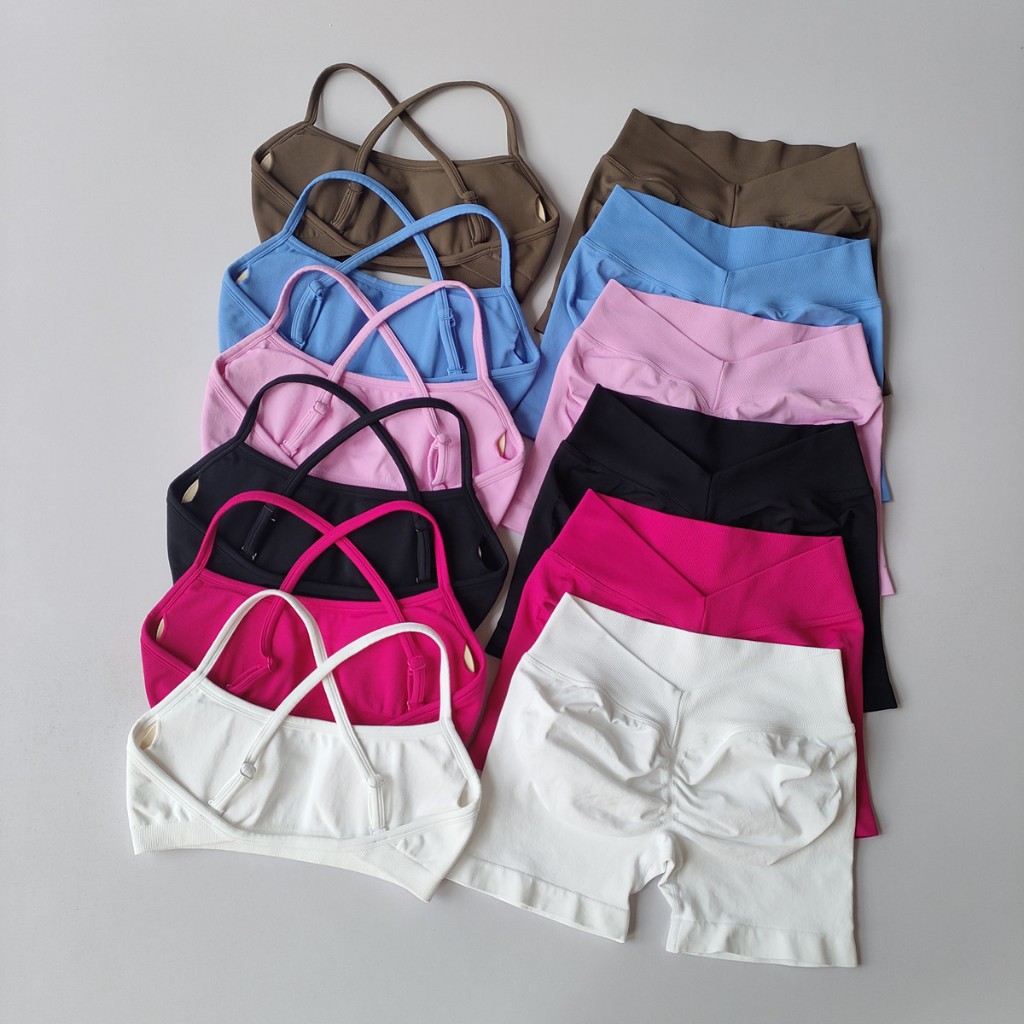2025 Novo 2 Pçs Feminino Conjunto De Yoga Treino Sutiã Esportivo Roupas Esportivas Ginásio Fitness Manga Longa Colheita