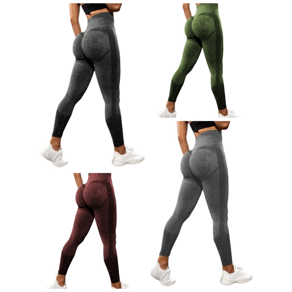 Bamboo Fashion Kit com 4 peças pçs Calça Legging Top Moda Esporte Academia Suplex Yoga Feminina Empina Bumbum Cintura Alta veste ate 44