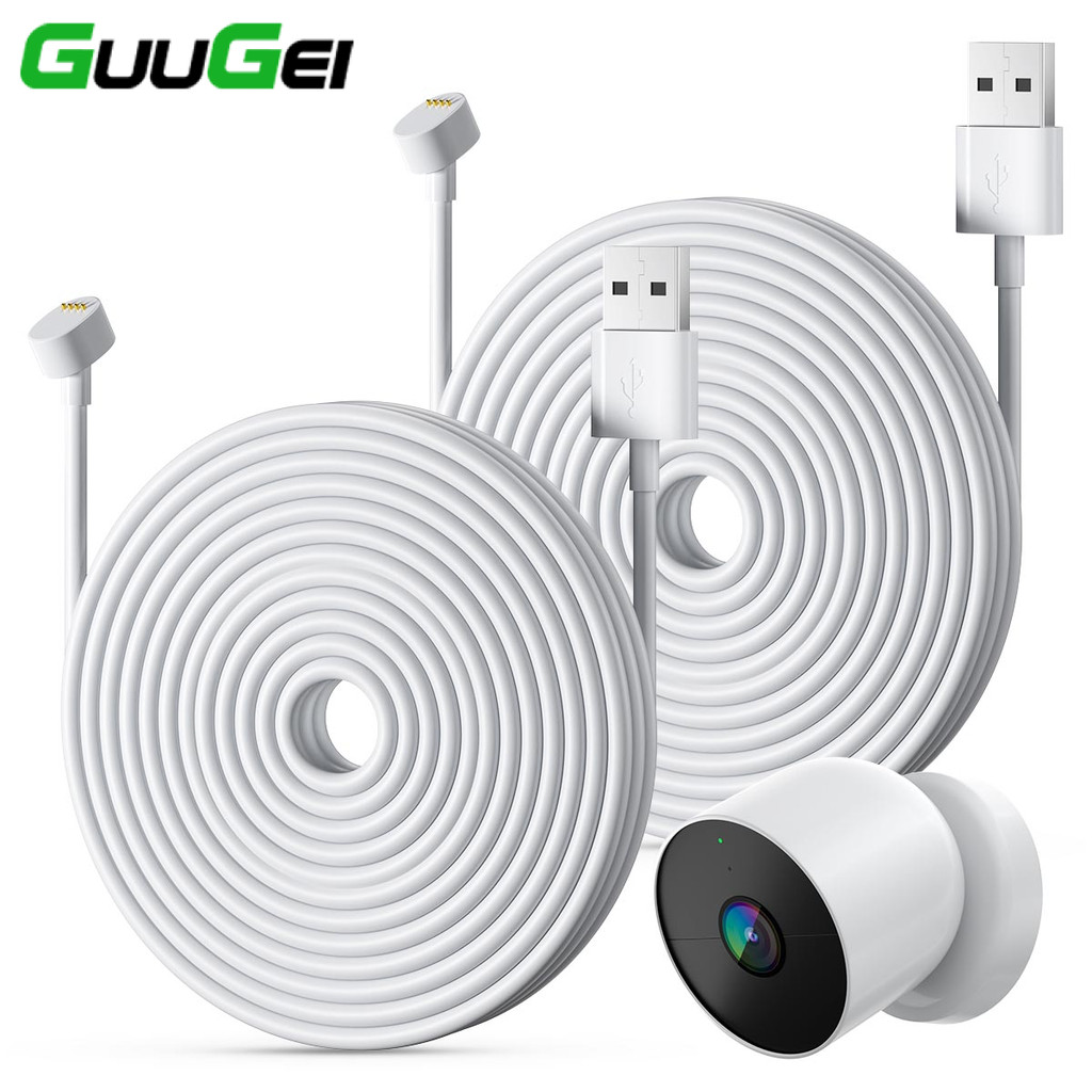 Guugei 9M/7.5M/5M Google Camera Charging Cable Câmera Estender Cabo De Alimentação Para Nest Cam (2a Geração)