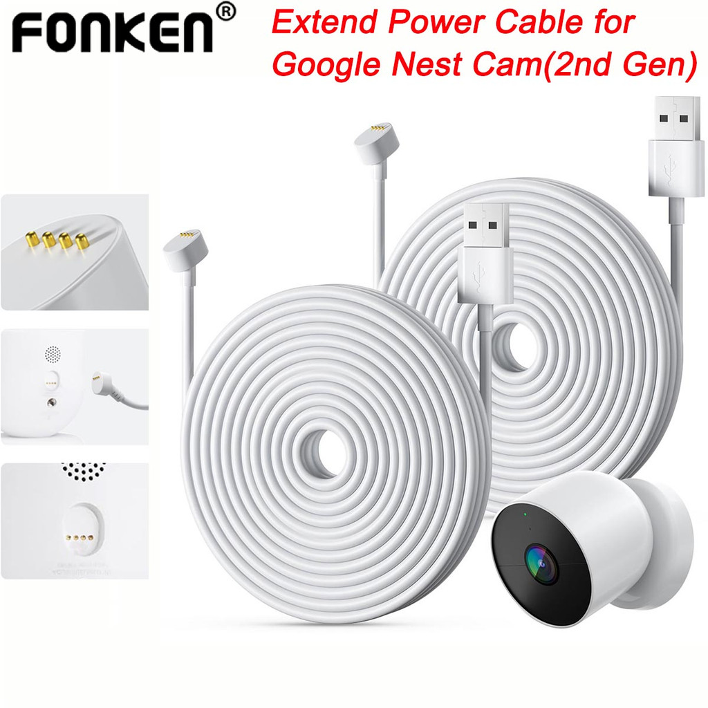 Fonken 9M/7.5M/5M Google Camera Charging Cable Câmera Estender Cabo De Alimentação Para Nest Cam (2a Geração)