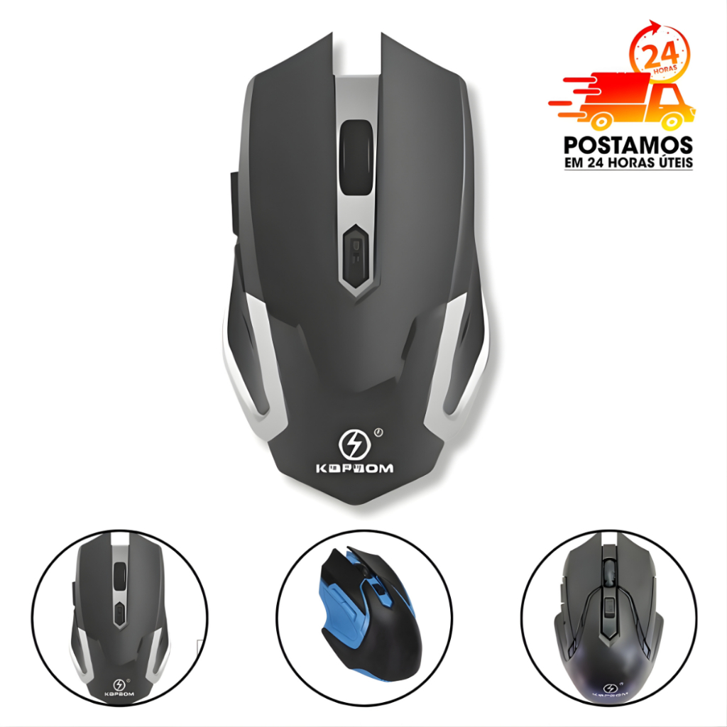 Mouse SEM FIO Gamer Receptor Notebook PC Wireless USB Computador Jogos Kapbom Ergo