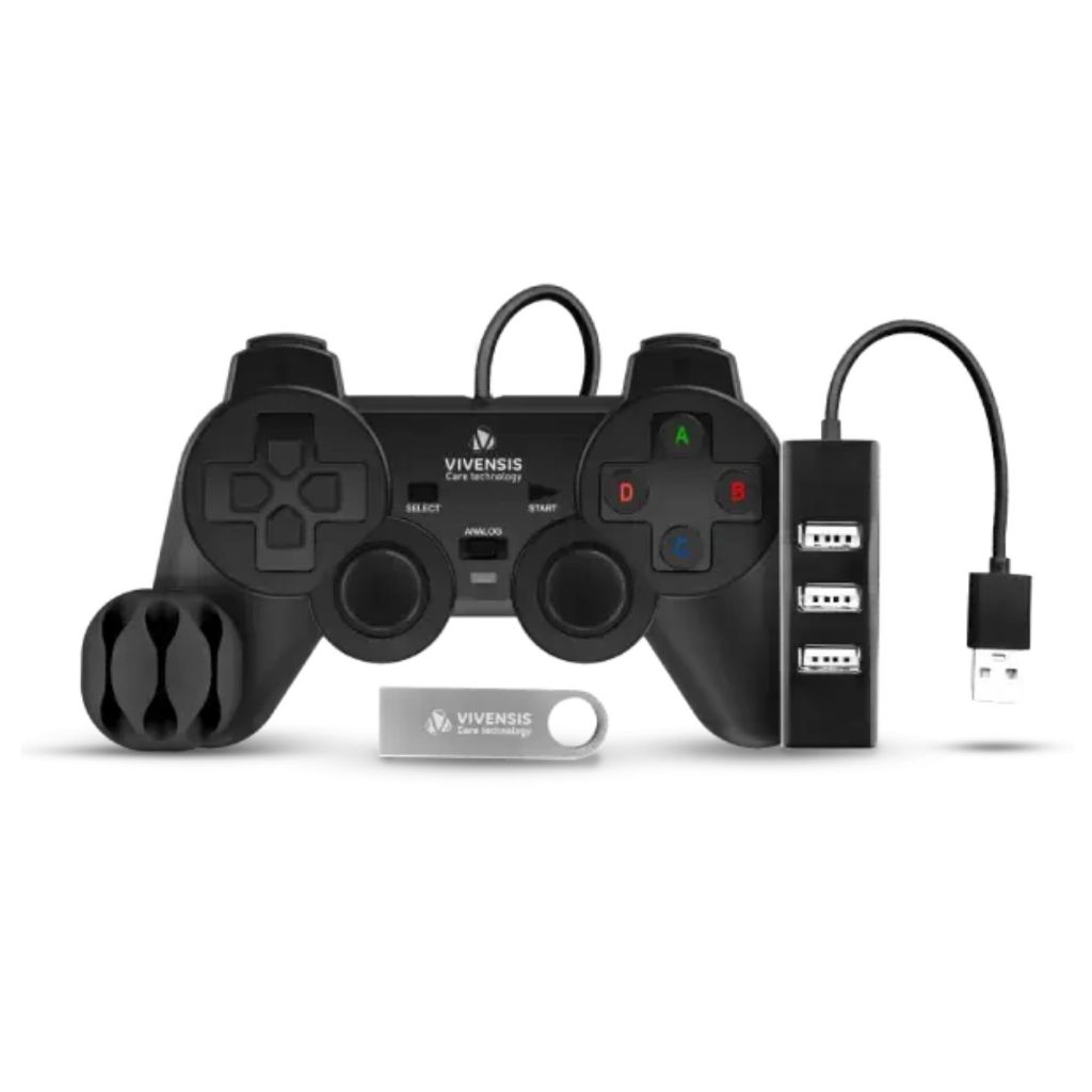 Kit Gamer Para Receptor Digital Vx10 Vivensis: Controle, Hub e Pendrive
