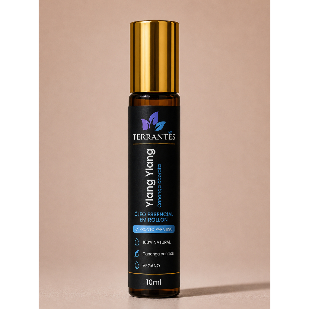 Óleo Essencial de Ylang Ylang Roll-on 10ml Terrantês 100% Natural Aromaterapia Pronto Para Uso Vegano